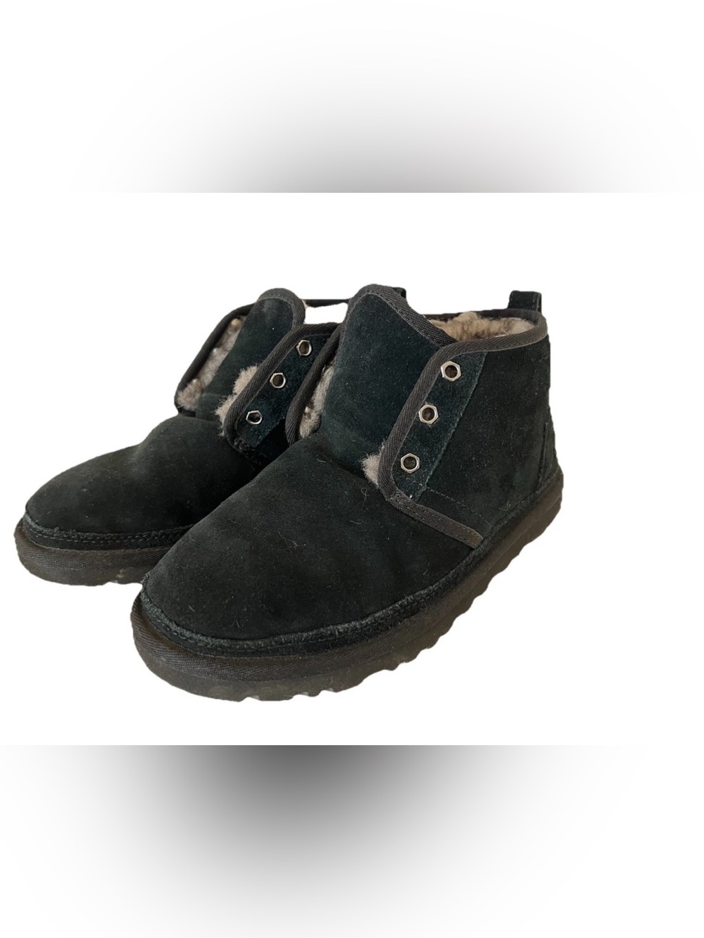 UGG Neumel Black Suede Chukka Boots Women’s Size 5 No Laces